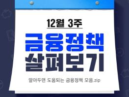 금융위원회, 12월 3주 금융정책 살펴보기 기사 이미지